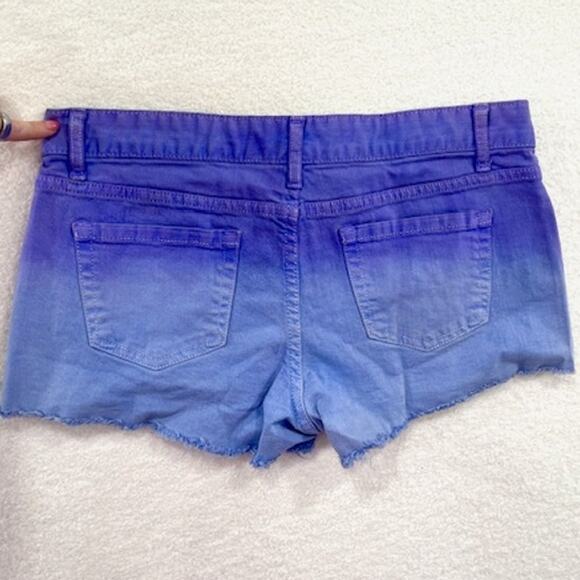 00s Vintage MOSSIMO SUPPLY CO Purple Ombre Cut Off Shorts - Picture 3 of 9